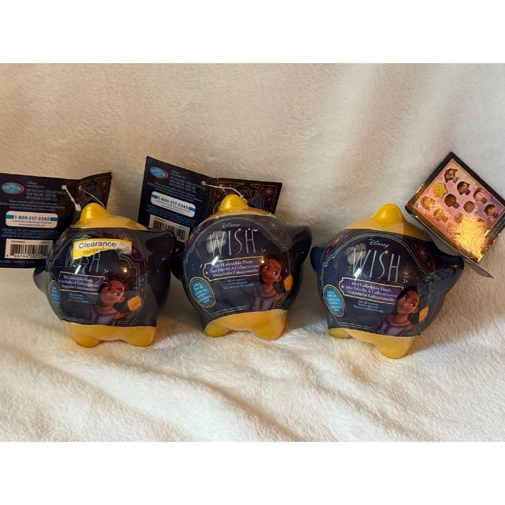 LOT‎ OF 3 - Disney Wish Collectible Plush Blind Box Mini Figure NEW